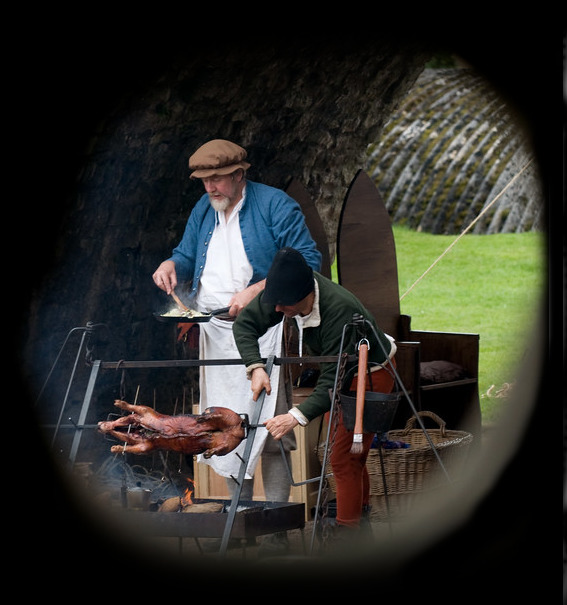 Cooking a roast at Raglan